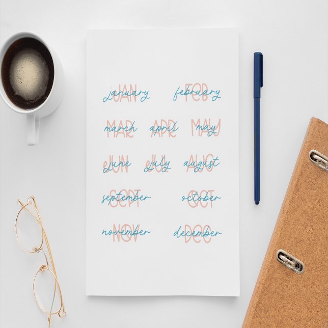pegatinas de Planner de 12 meses (12 Month Planner Stickers)