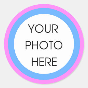 Pegatinas de plantilla de borde rosa y azul