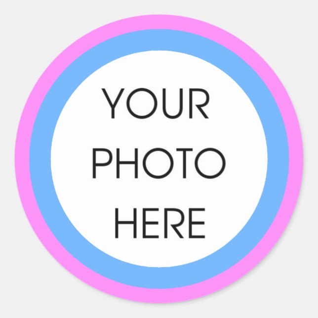 Pegatinas de plantilla de borde rosa y azul (Anverso)