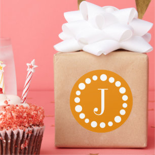 Pegatinas de plantilla de Naranja de monograma