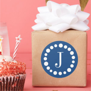 Pegatinas de plantillas de monograma azul