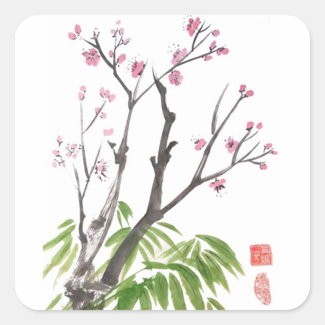Pegatinas de Plum Blossom y Bambú (Anverso)