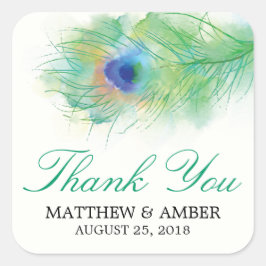 Pegatinas de plumas de pavo real acuático