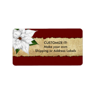 Pegatinas de Poinsettia Parchment