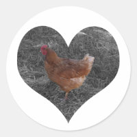 Pegatinas de pollo con forma de corazón