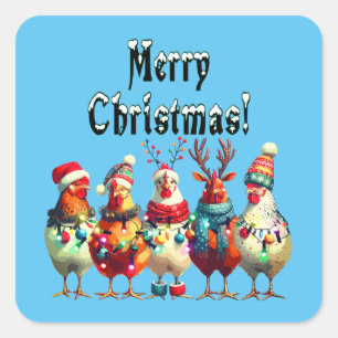 Pegatinas de pollo de navidad