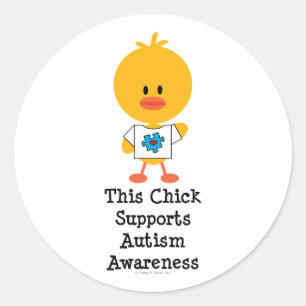 Pegatinas de polluelos de conciencia sobre autismo