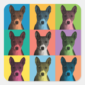 Pegatinas de Pop-Art de Basenji