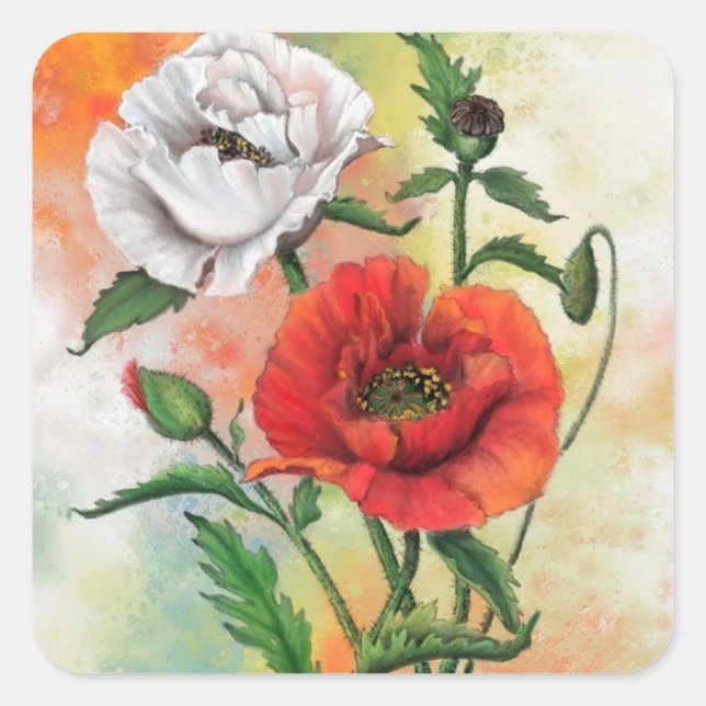 Pegatinas de Poppies (Anverso)