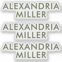 Pegatinas de portátiles con monograma verde oliva