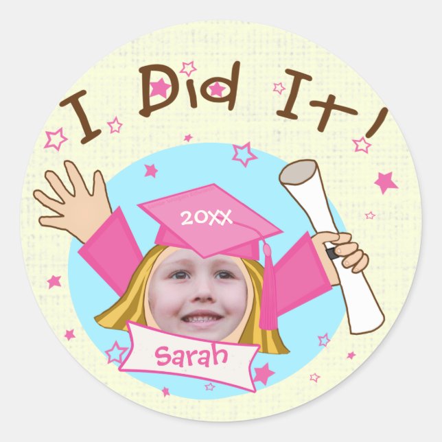 Pegatinas de posgrado de Chica de escuela personal (Anverso)