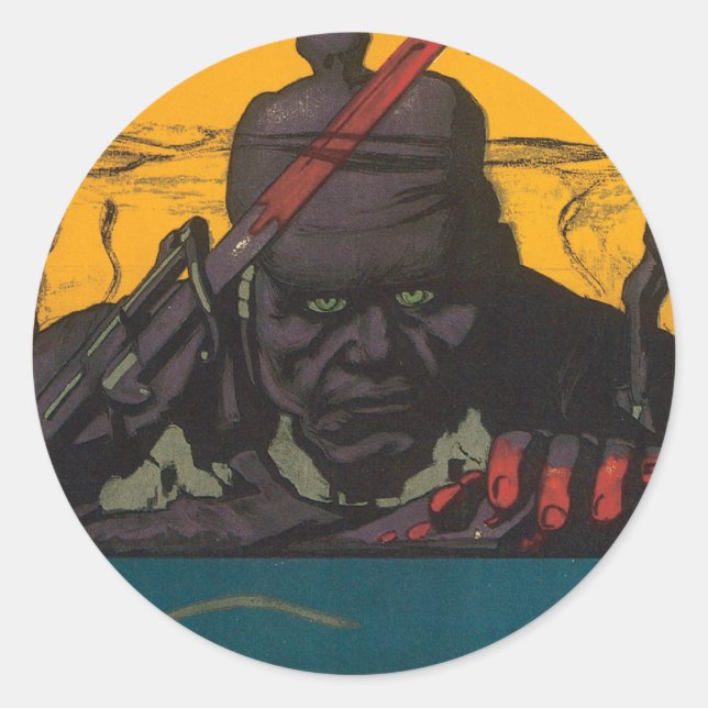 Pegatinas de Posters de guerra de época - El Hun (Anverso)