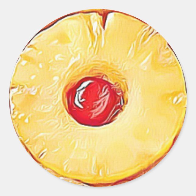 Pegatinas de postre de cerezas de piña (Anverso)