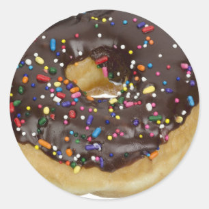 Pegatinas de postre de donut rociados con chocolat