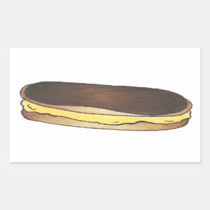 Pegatinas de postre pastelero de chocolate Eclair