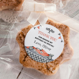 Pegatinas de primer cumpleaños de Fast One Red Rac