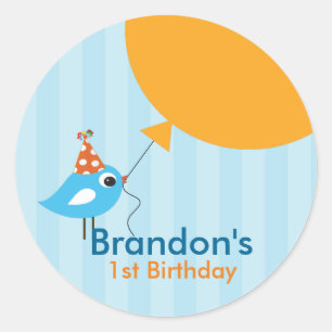 Pegatinas de primer cumpleaños de Little Birdie