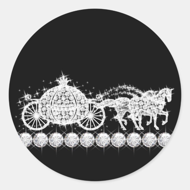 Pegatinas de princesa de carruaje de diamantes ele (Anverso)