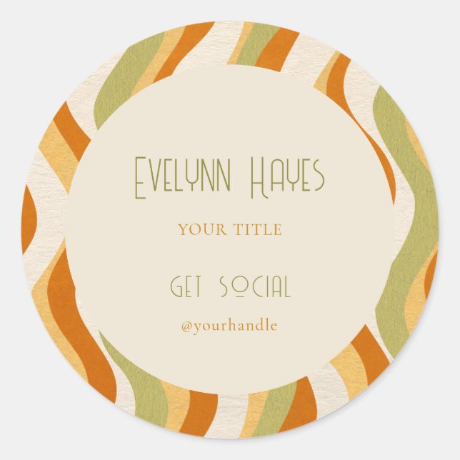 Pegatinas de productos del patrón retro 70 (Anverso)