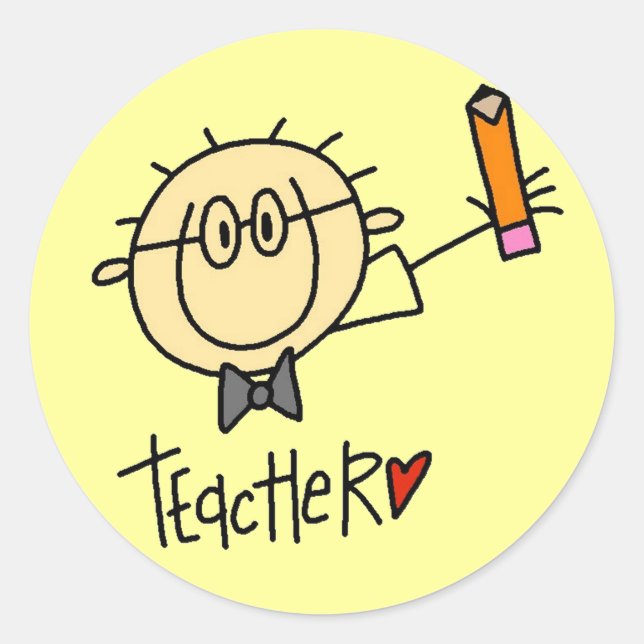 Pegatinas de Profesor Hombre (Anverso)