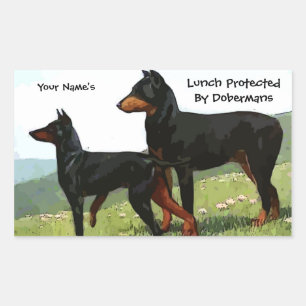 Pegatinas de protección contra el almuerzo Doberma