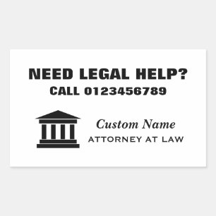 Pegatinas de publicidad con asesoría legal de abog