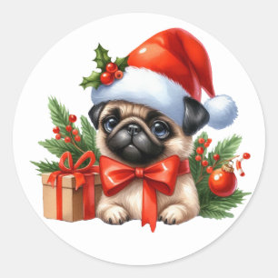 Pegatinas de pug festivo