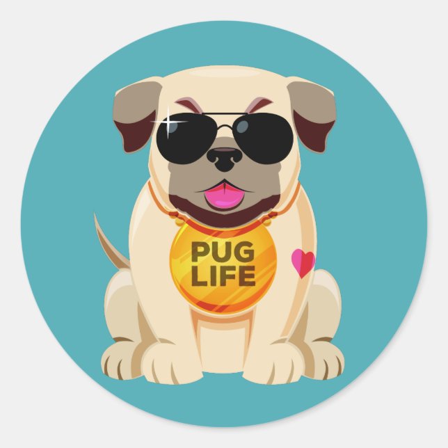 Pegatinas de Pug Life (Anverso)