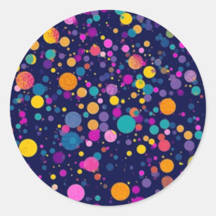 Pegatinas de Punto de Polka Arcoiris