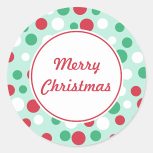 Pegatinas de puntos de Feliz Navidad