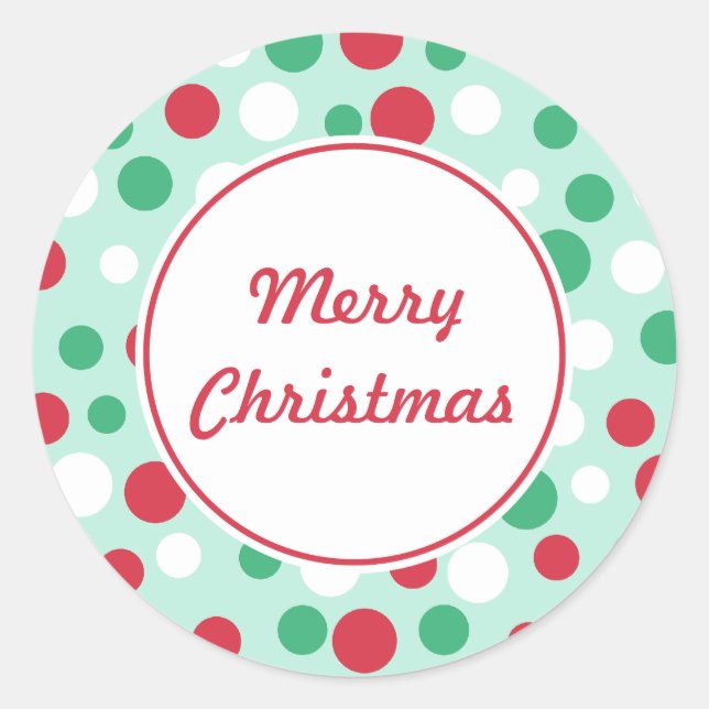 Pegatinas de puntos de Feliz Navidad (Anverso)