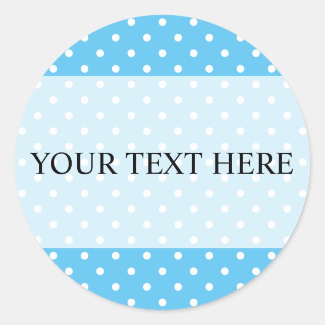 Pegatinas de puntos de polka blanca personalizado  (Anverso)