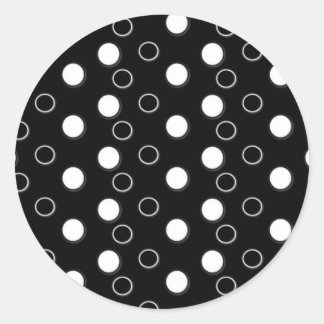Pegatinas de puntos de polka blanco y negro