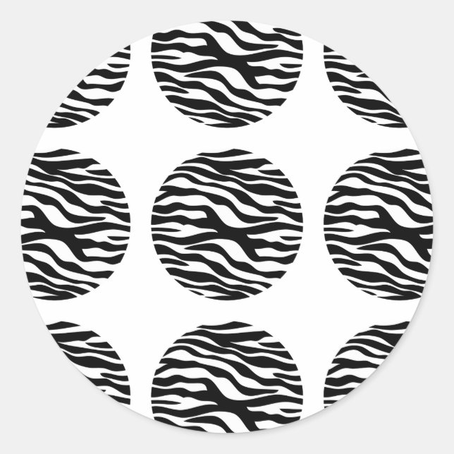 Pegatinas de puntos de polka impresos en cebra (Anverso)
