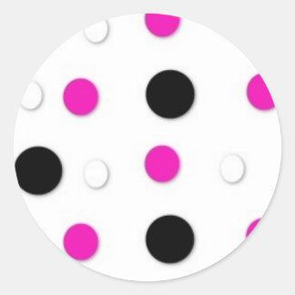 Pegatinas de puntos de polka negro/rosa/blanco