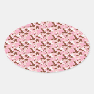 Pegatinas de puntos napolitanos 01-Lt rosados-OVAL