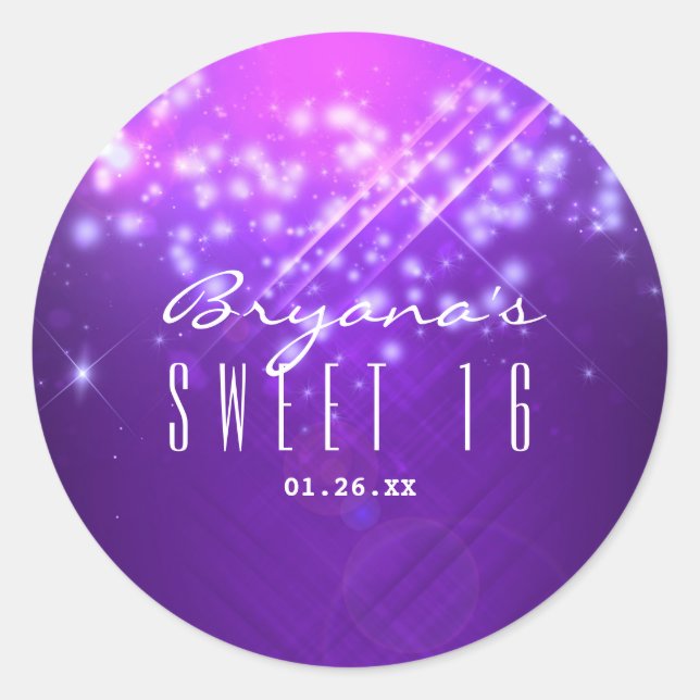 Pegatinas de Purple Sparkle Glam Club Vibe PARTY (Anverso)