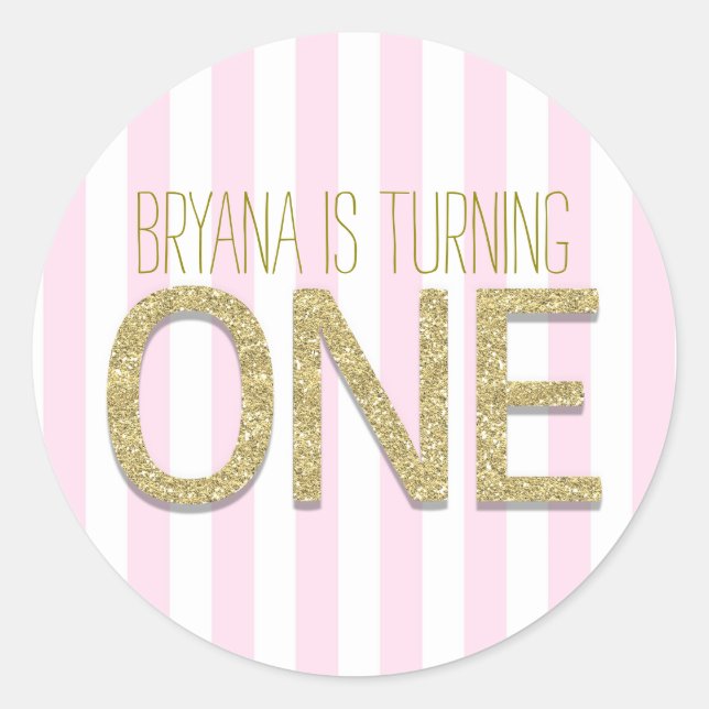 Pegatinas de purpurina dorada para fiesta de cumpl (Anverso)