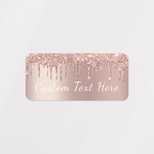 Pegatinas de purpurina dorado rosado con texto per (Diseño 3)