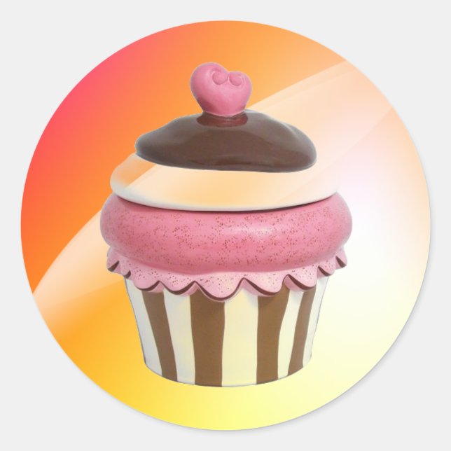 Pegatinas de quequitos de chocolate y rosa calient (Anverso)