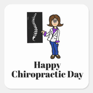 Pegatinas de quiropráctica femenina o etiquetas de