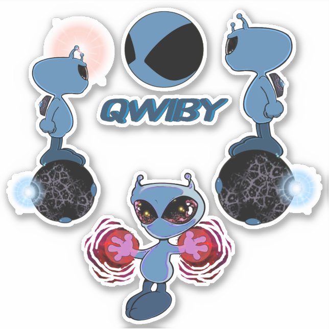 Pegatinas de Qwiby (Anverso)