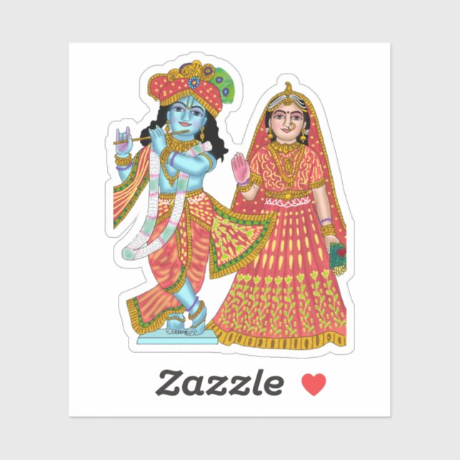 Pegatinas de Radha Krishna (Hoja)