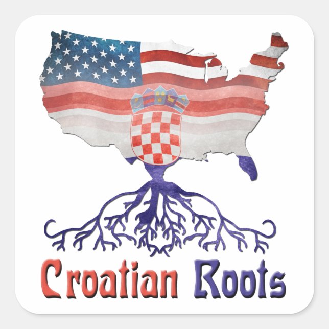 Pegatinas de raíces croatas de Estados Unidos (Anverso)