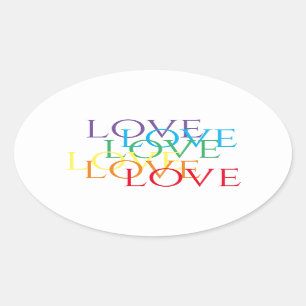 PEGATINAS DE RAINBOW LOVE Oval