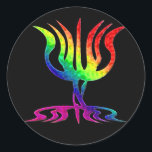 Pegatinas de Rainbow Menorah<br><div class="desc">Menorá brillante arcoíris.</div>