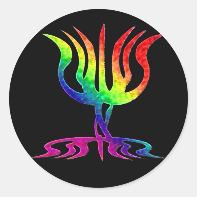 Pegatinas de Rainbow Menorah (Anverso)