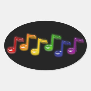 Pegatinas de Rainbow Music Notes