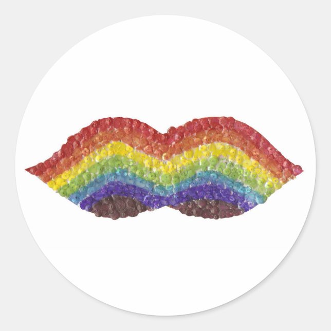 Pegatinas de Rainbow Mustache (Anverso)
