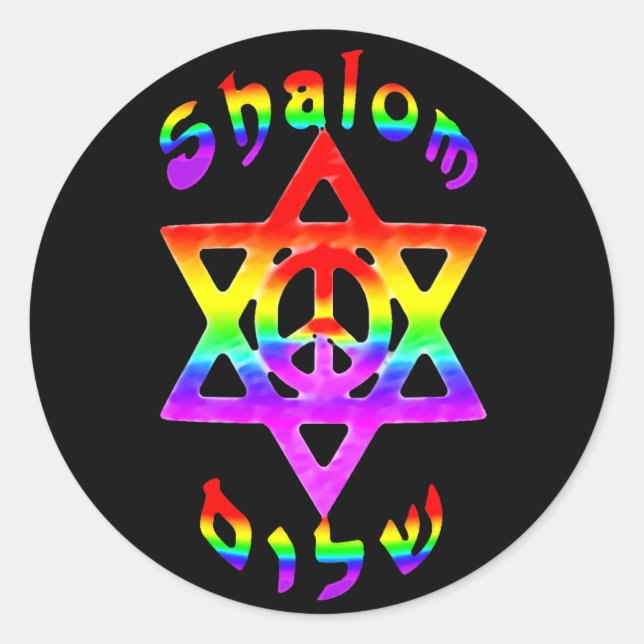 Pegatinas de Rainbow Shalom (Anverso)